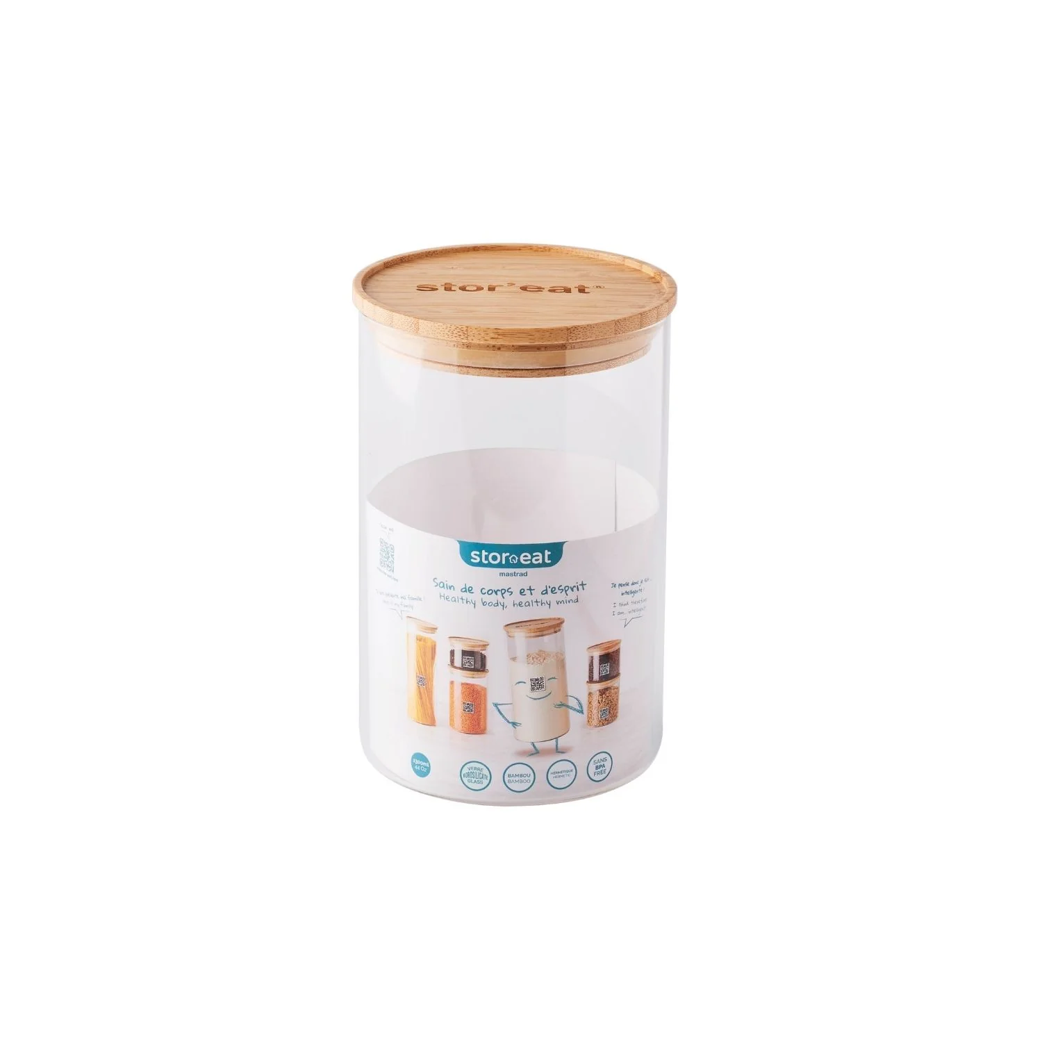 Bocaux ronds en verre avec couvercle en bambou - Stor'eat - Image 17