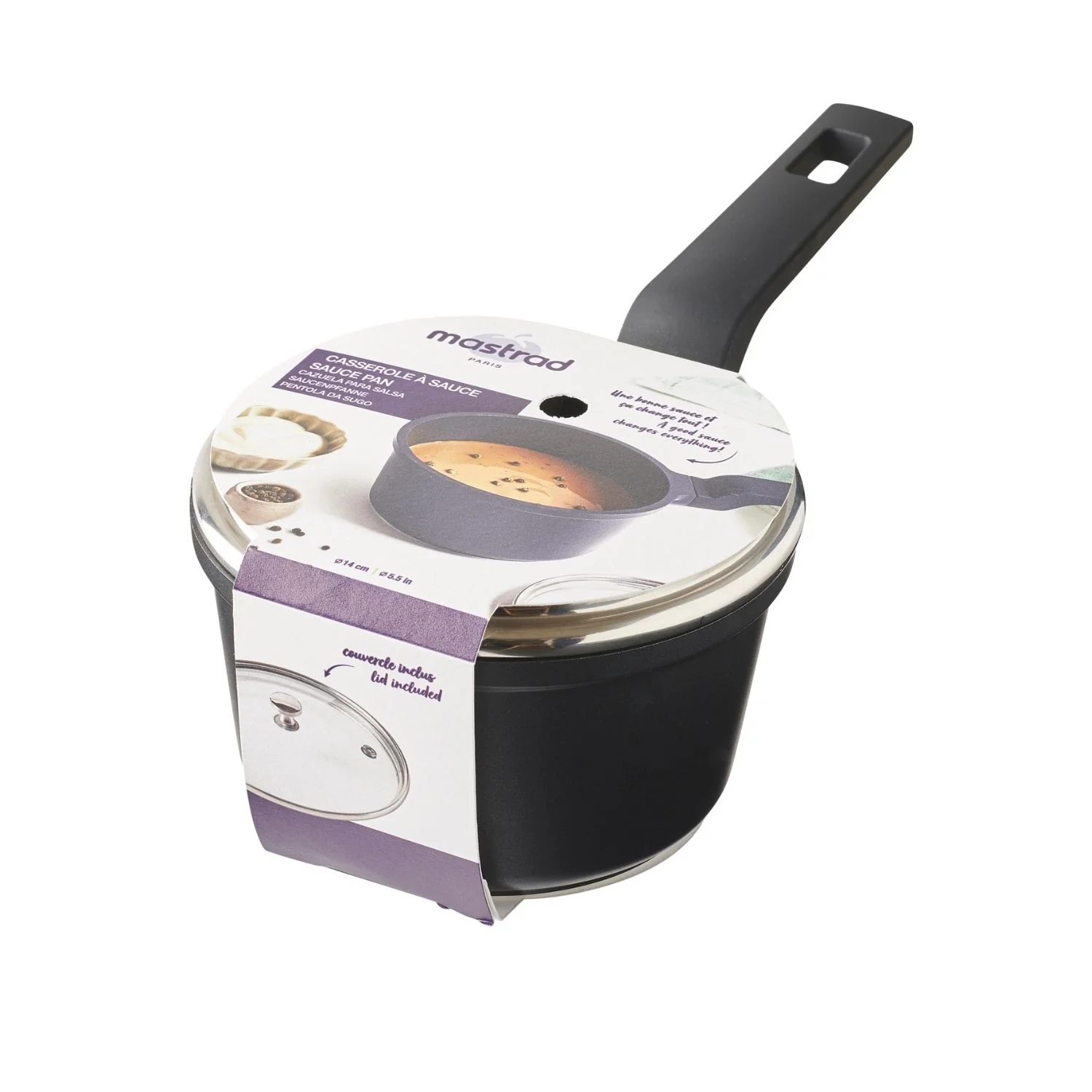 Casserole à sauce et à lait avec couvercle - 14 cm - Anti-adhésive - Image 4
