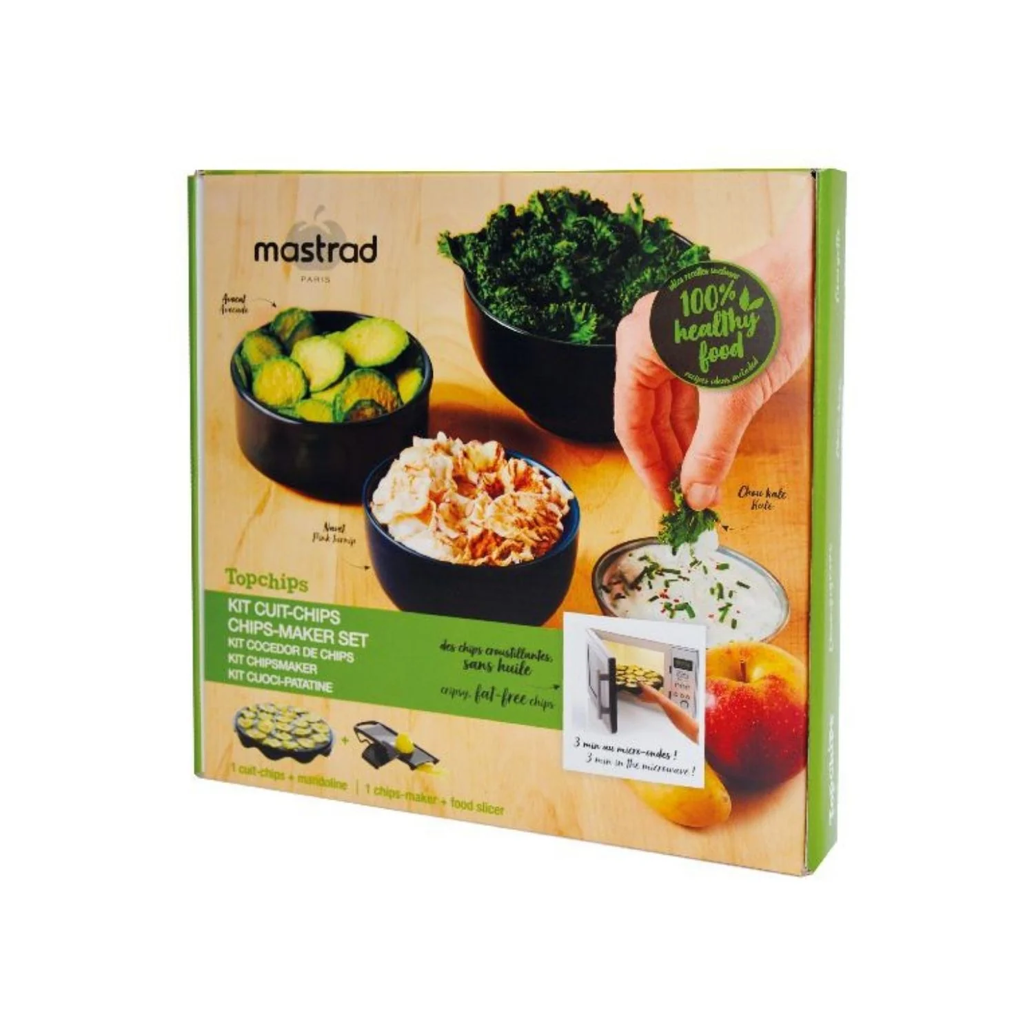 Kit Cuit-chips au micro-ondes Healthy - 1 plateau et 1 mandoline - Topchips - Image 8