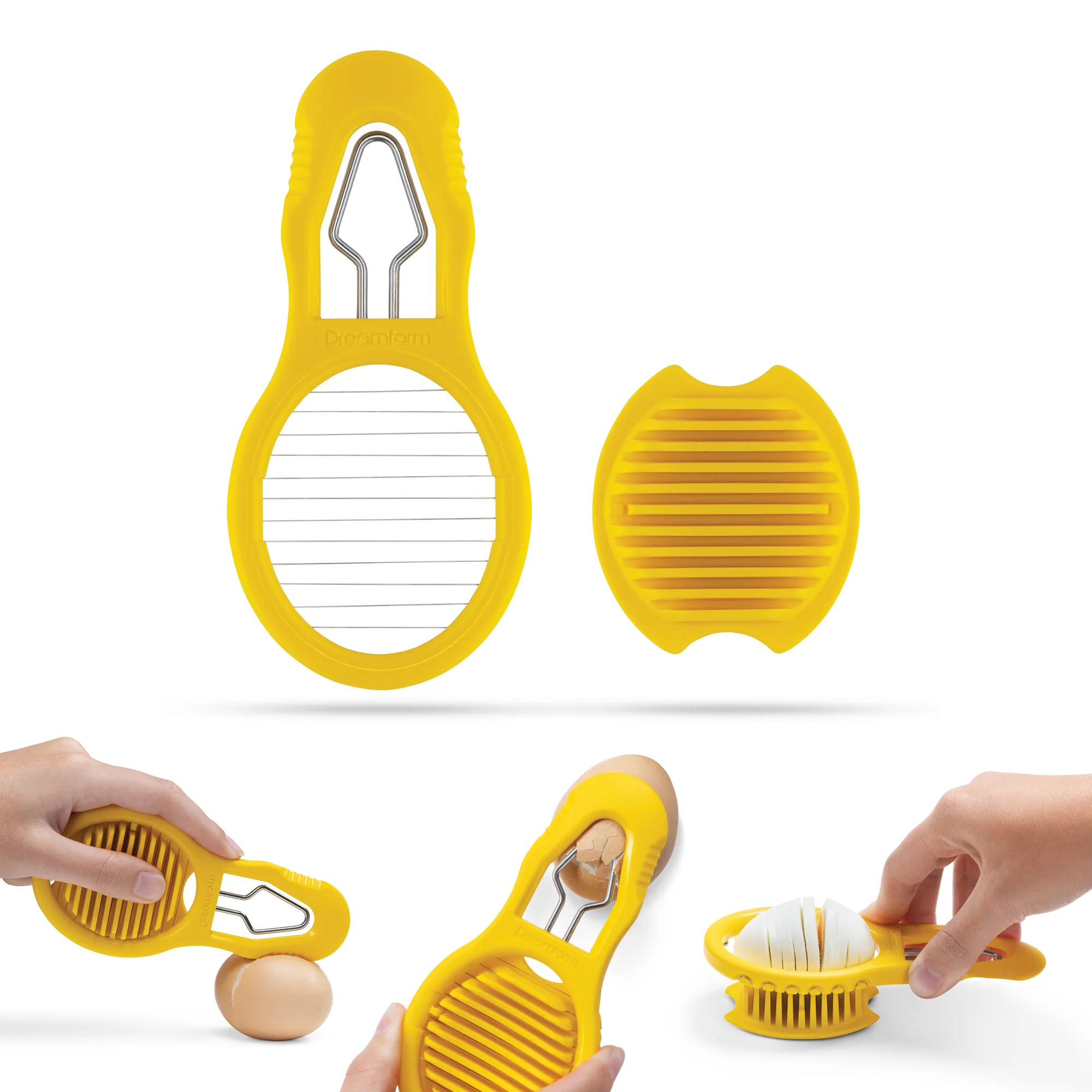 Eggler - Ecaleur et trancheur à oeuf - jaune - Image 2