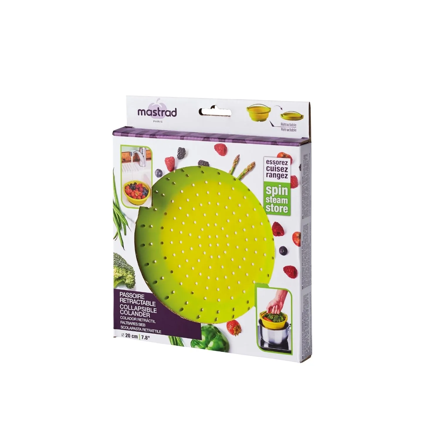 Passoire vapeur rétractable - 20 cm - verte - Image 5