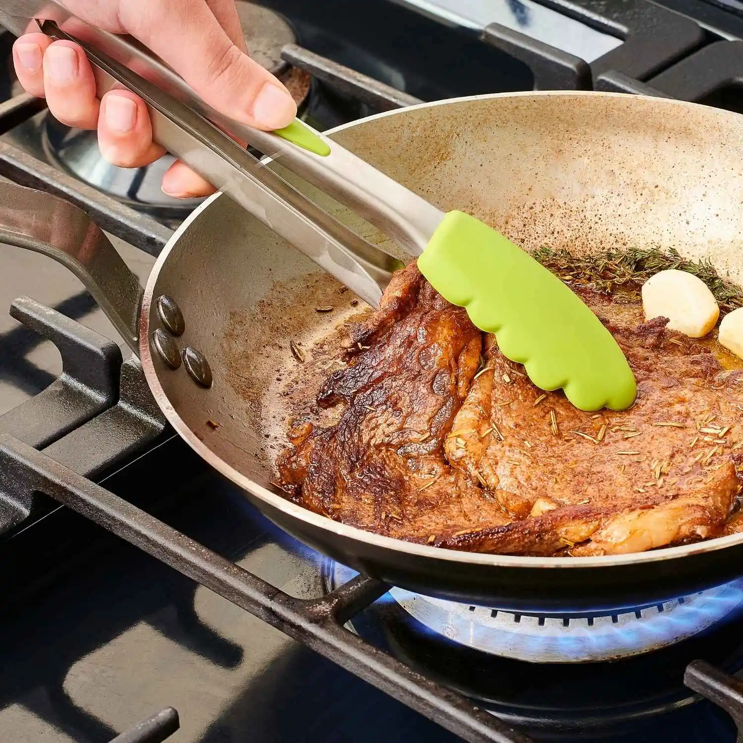 Pince de cuisine - Multi-fonction - Acier et Silicone - Image 3