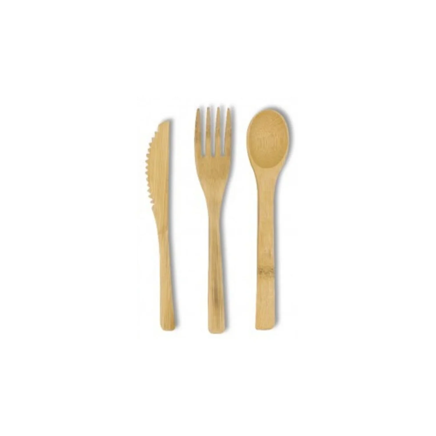 Set 3 couverts bambou avec sac en lin - Image 3