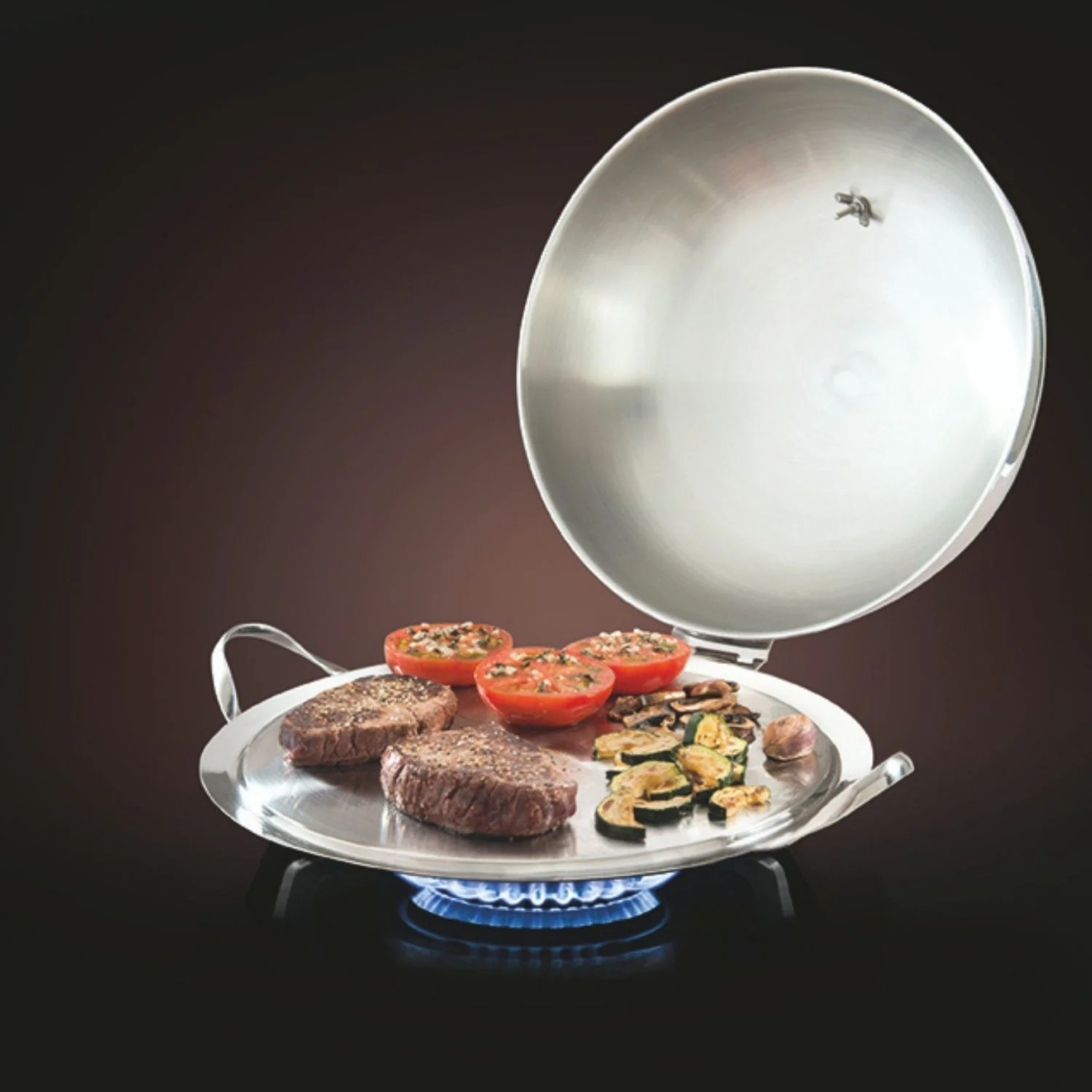 Set Plancha compacte d'intérieur - Compatible Induction - 32 cm avec couvercle - O'plancha - Image 3